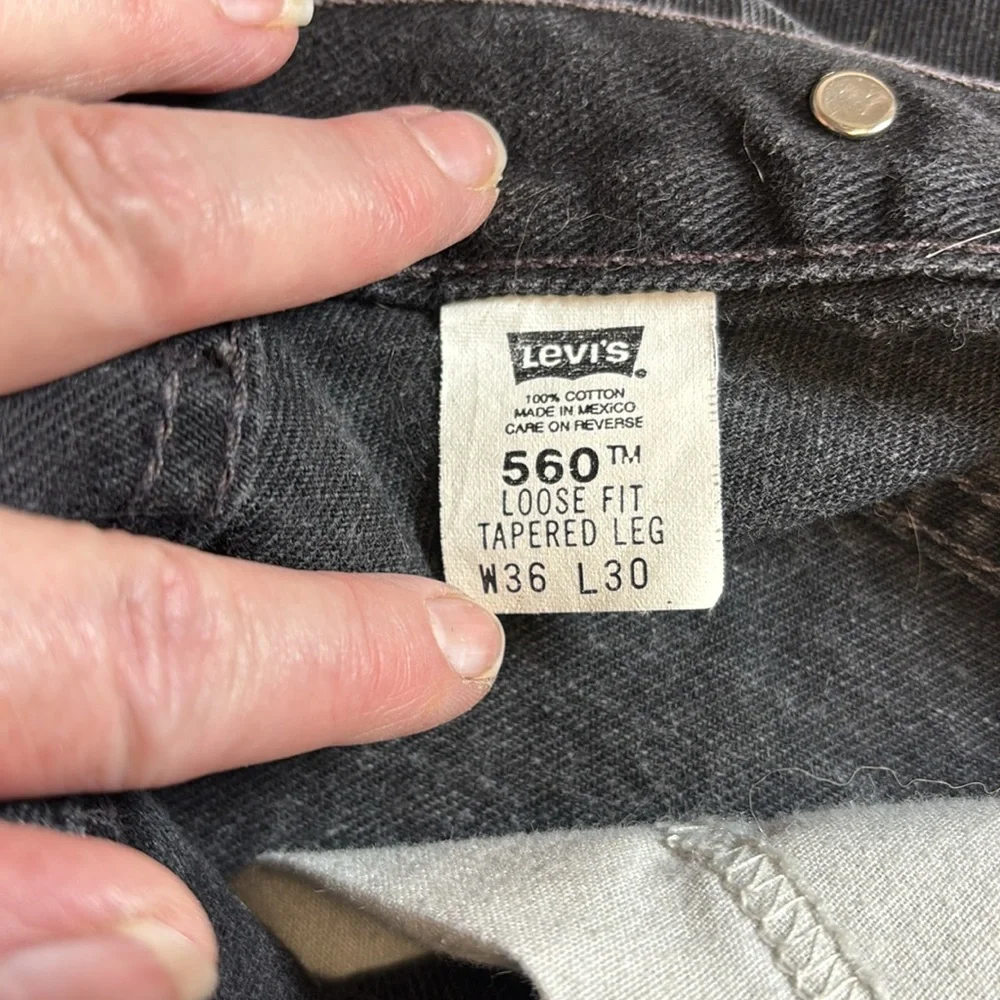 Levis 560 Relaxed Fit Suspender Zip Front Jeans sz 36x30 w/Suspenders - Picture 3 of 17